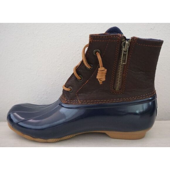 Sperry Top-Sider STS91175 Women's Sz 10M Tan/Navy Saltwater Duck Boots SIB - Picture 8 of 11